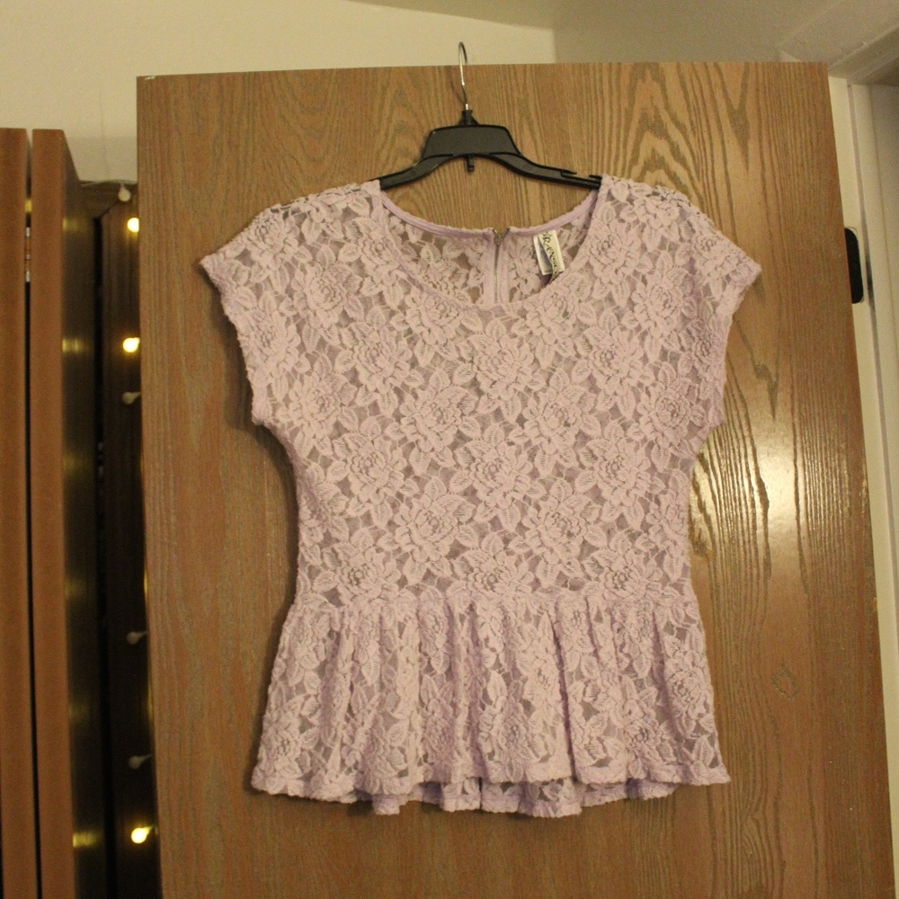 Lace peplum top